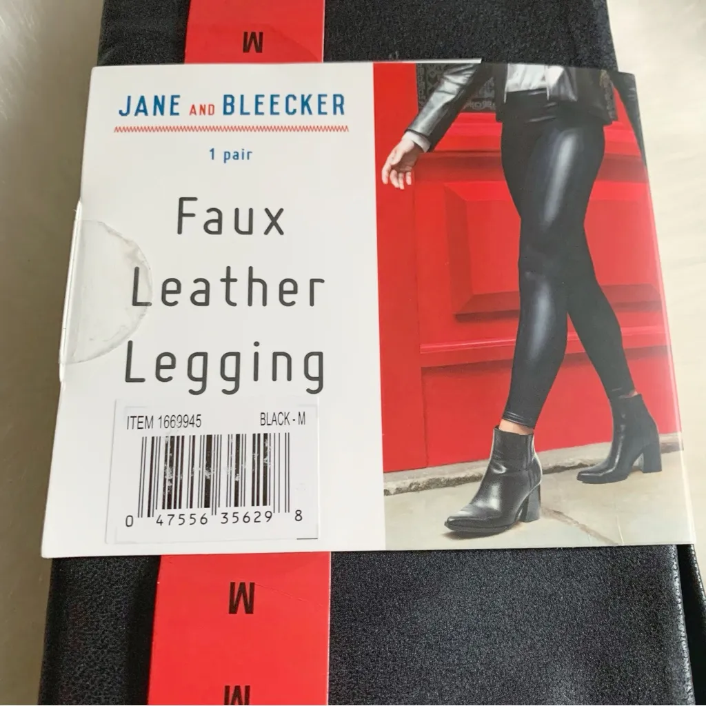 Jane and Bleecker Women Faux Leather Legging High Waistband M Black Size M - Image 8