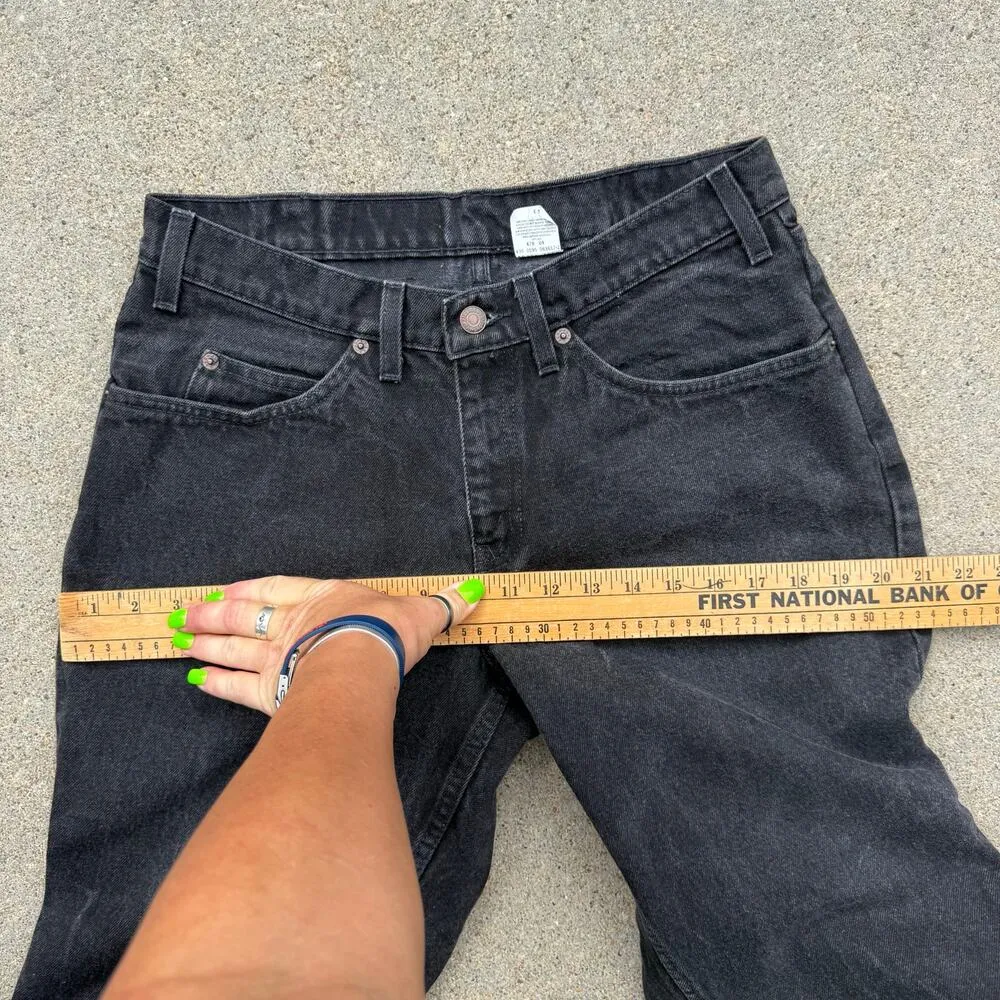VTG 90s Levi's 550 Black Relaxed Fit Jeans Orange Tab Husky TAG 36x29 FIT 32x26 - Image 11