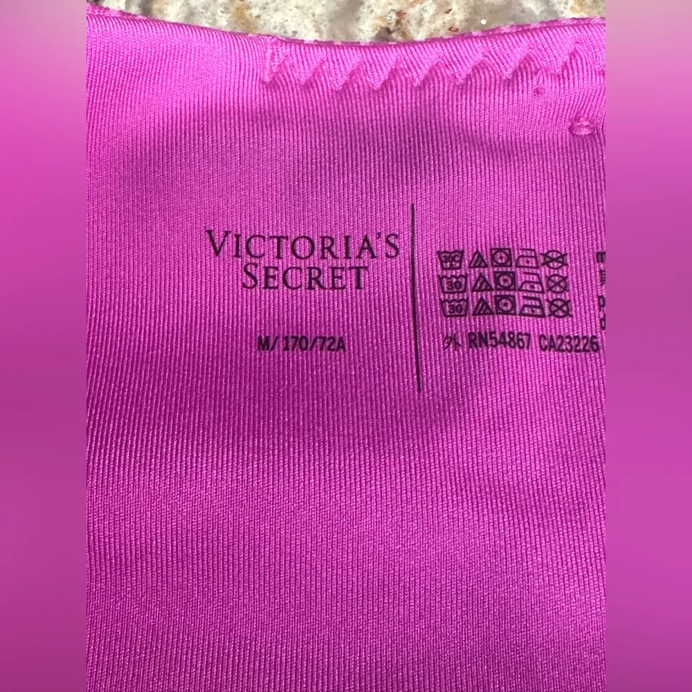 Victoria’s Secret PINK Ribbed Lace Up Bike Shorts Size M High Rise Hot pink - Image 3