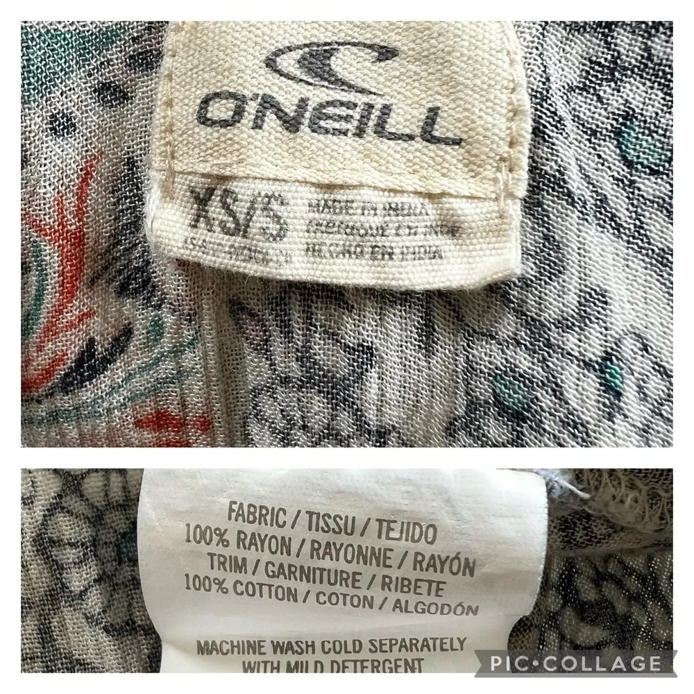 O’Neill Gale Blue Print Open Front Cardigan Wrap XS/S - Image 16