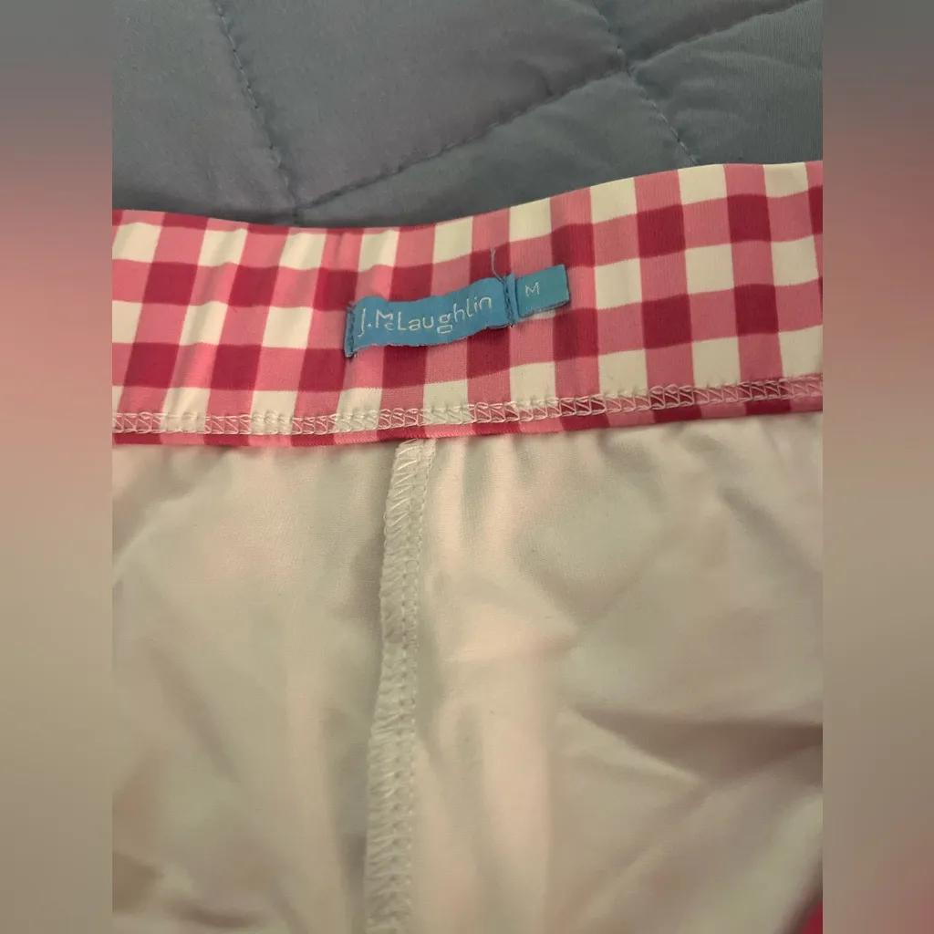 J. McLaughlin Pink and White Checkered CC Gingham  Skirt women’s Medium - Image 3