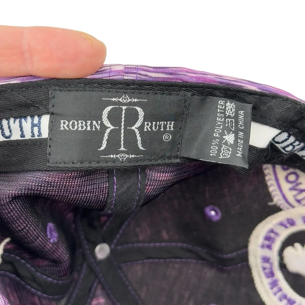 Robin Ruth Alaska Hat Purple Adjustable Baseball Cap Patch Embroidered Adults RR - Image 6