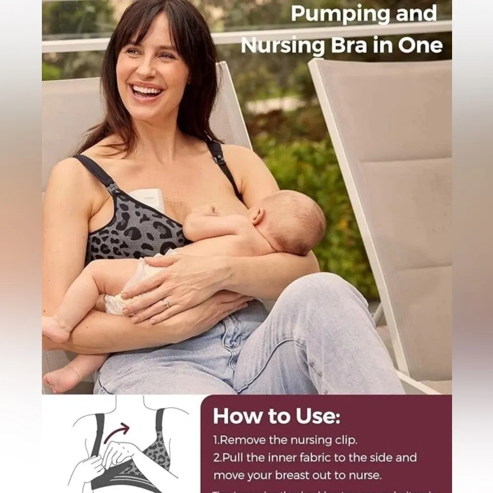 Momcozy nursing bra NEW cheetah leopard print stretch new Xl adjustable - Image 5