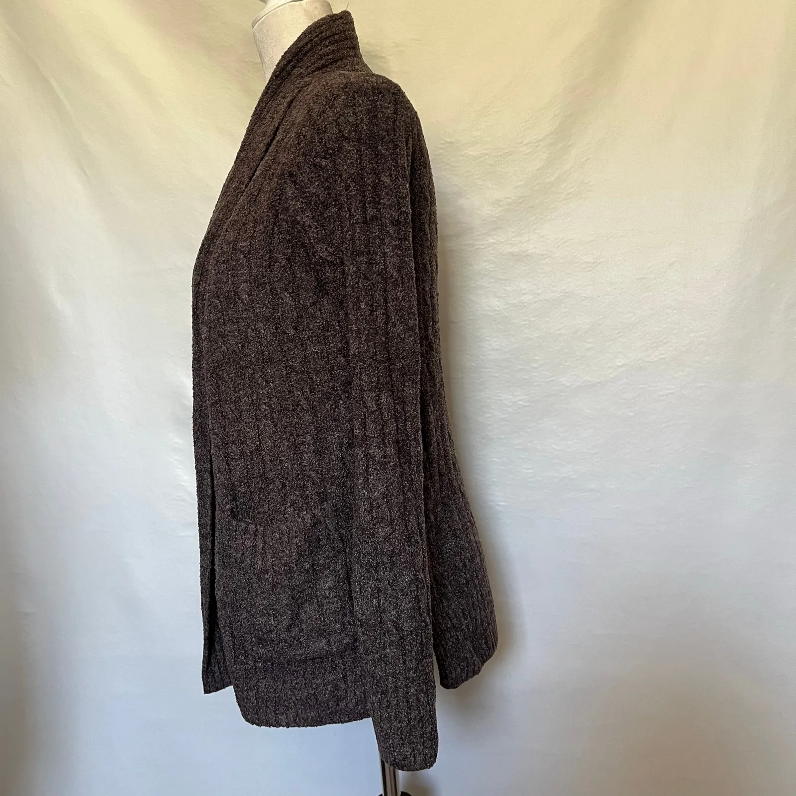 Barefoot Dreams CozyChic Lite Cardigan Womens Sweater Sz XS Brown Coastal Cozy - Image 6