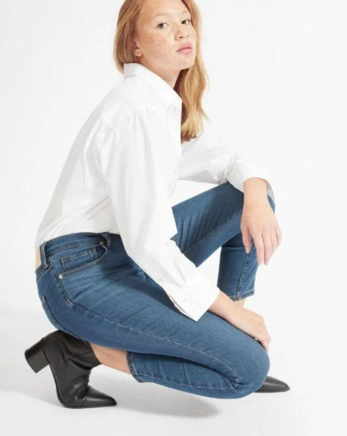 💕EVERLANE💕 Mid Rise Skinny Jeans ~ Mid Blue 33 Regular NWT - Image 4