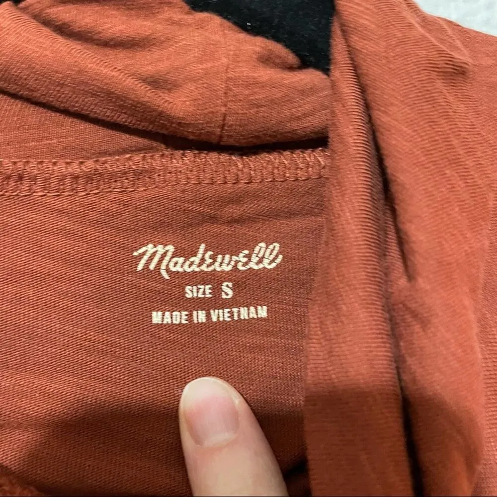 Madewell  Burnt Orange Pullover Lightweight Turtleneck Sweater Womens S Fall - Image 4