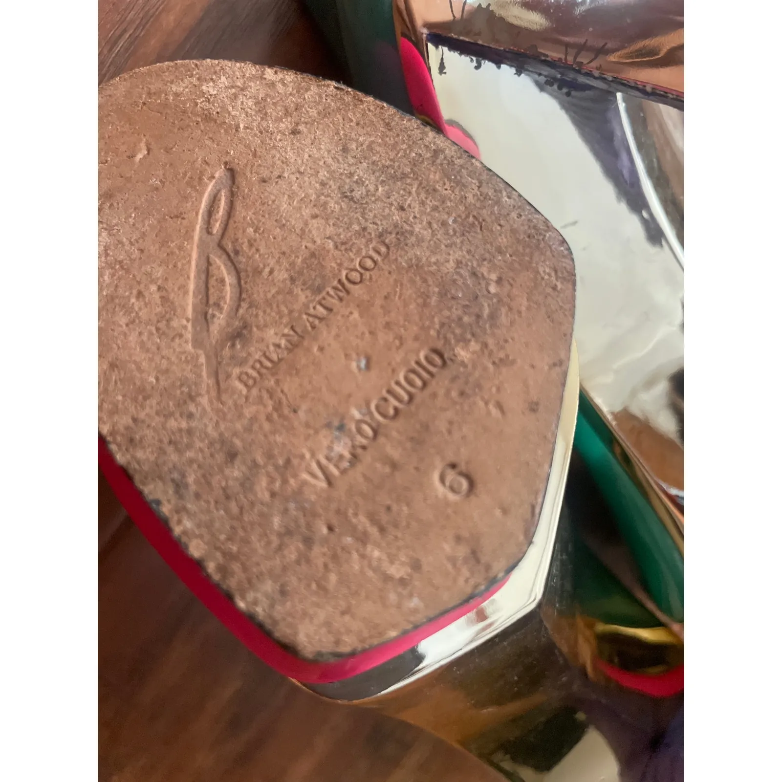 BRIAN ATWOOD Leonida Mix Media Platform Heel Pumps Shoes UNIQUE FUNKY 80s SIze 6 - Image 8