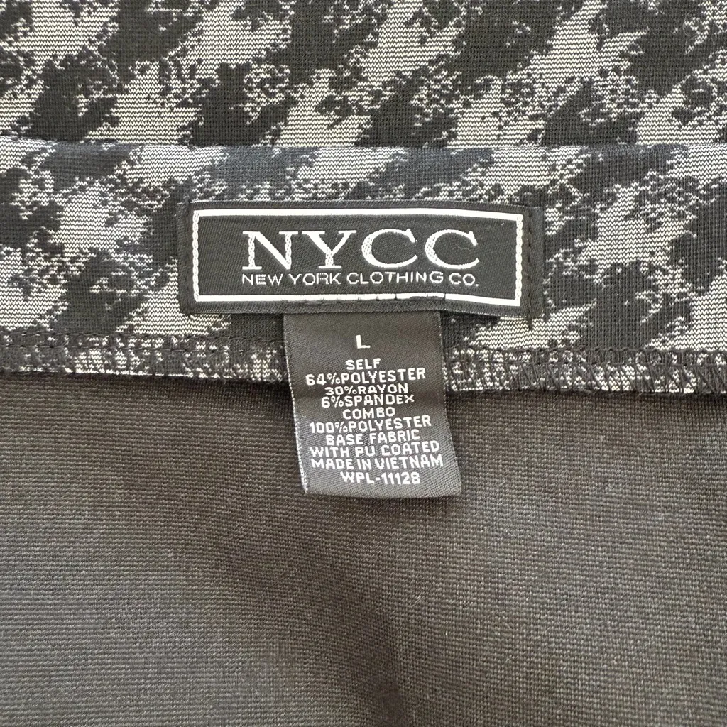 Vintage Inspired Statement Black White Houndstooth Skirt Business Casual Stretch Size L - Image 7