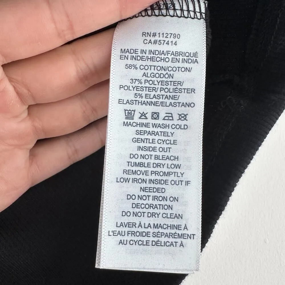 True Religion Baby Tee Womens XL Black Crop Top Rib Logo Y2K Streetwear Baddie - Image 5