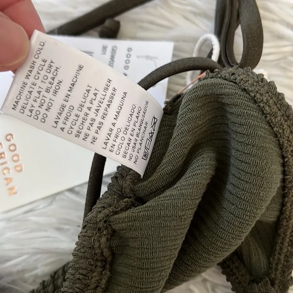 New GOOD AMERICAN Women’s Always Fit Tiny Ties Bikini Top Stormy001 size XXS - Image 10