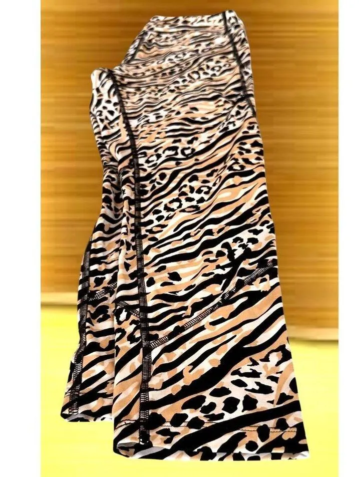 Victorias Secret Pink Sport Leggings Large Logo Leopard Print Cheetah Print Yoga Tan Size undefined - Image 8