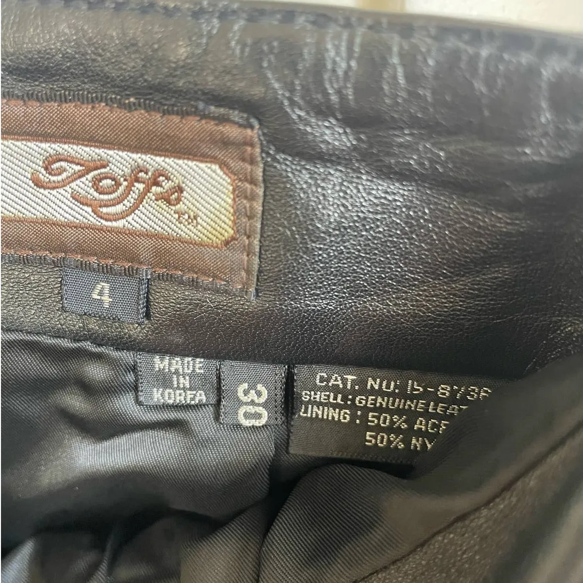 Vintage 80s 90s Toffs Leather High Waisted Black Tapered Pants Size 4 - Image 4