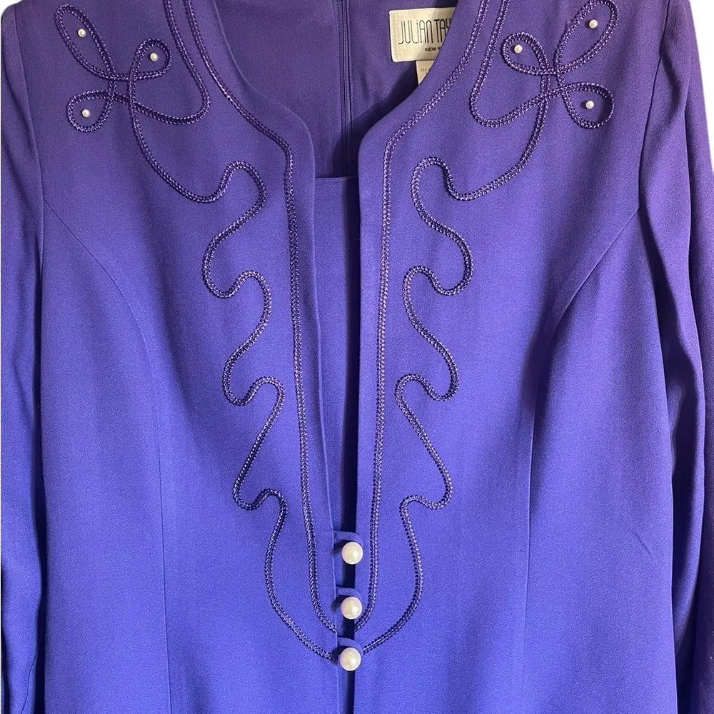 NWT Vintage Julian Taylor Elegant Purple Dress Size 14 - Image 2