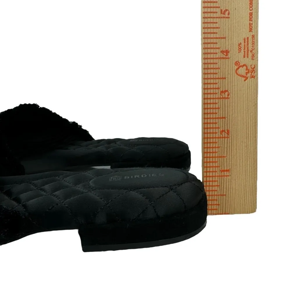 Birdies Ani Slide Black Suede Fringe Asymmetrical Mules Slip on Loafers Size 11 - Image 15