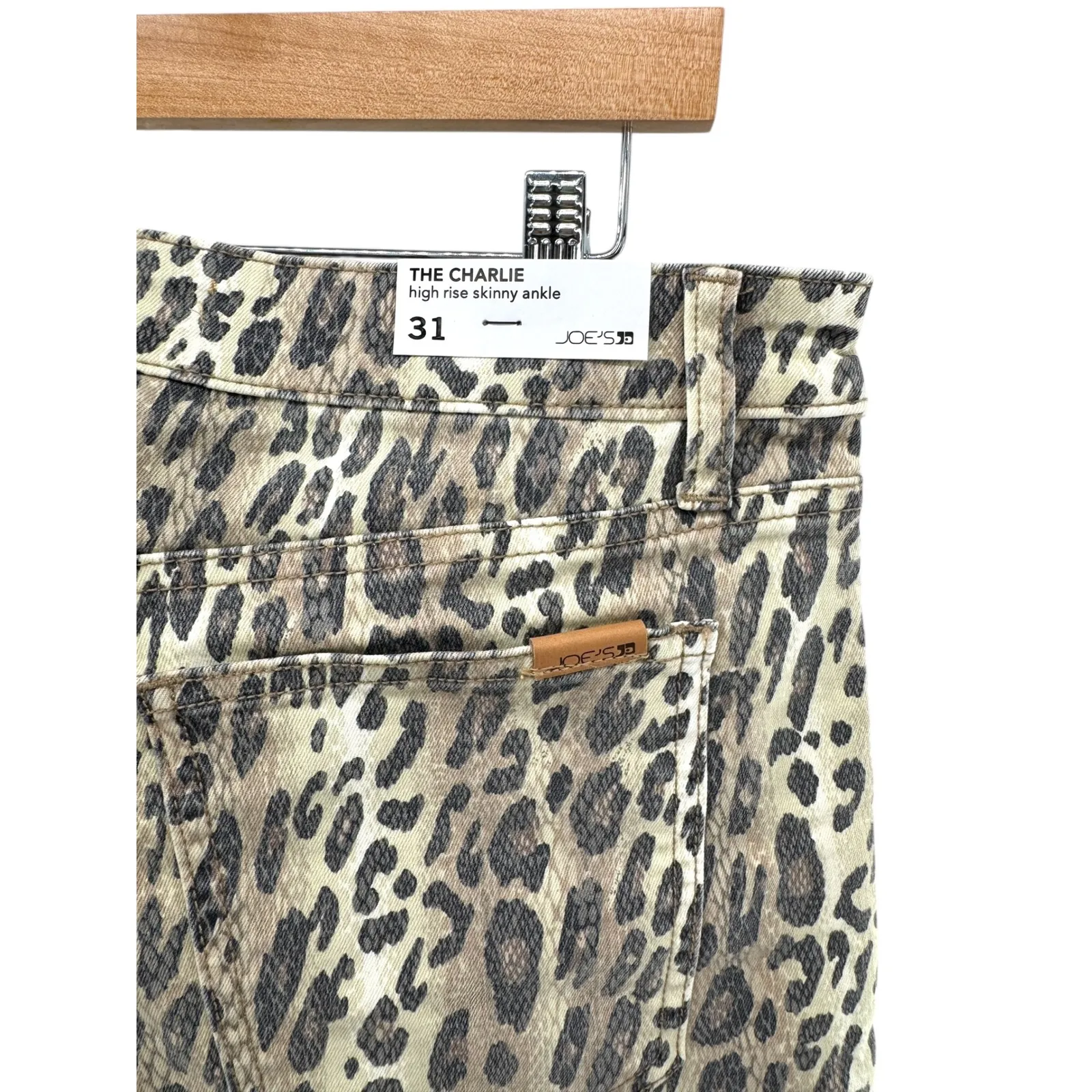 Joe's Jeans The Charlie High Rise Skinny Ankle Leopard Animal Print Jeans 31 NWT - Image 4
