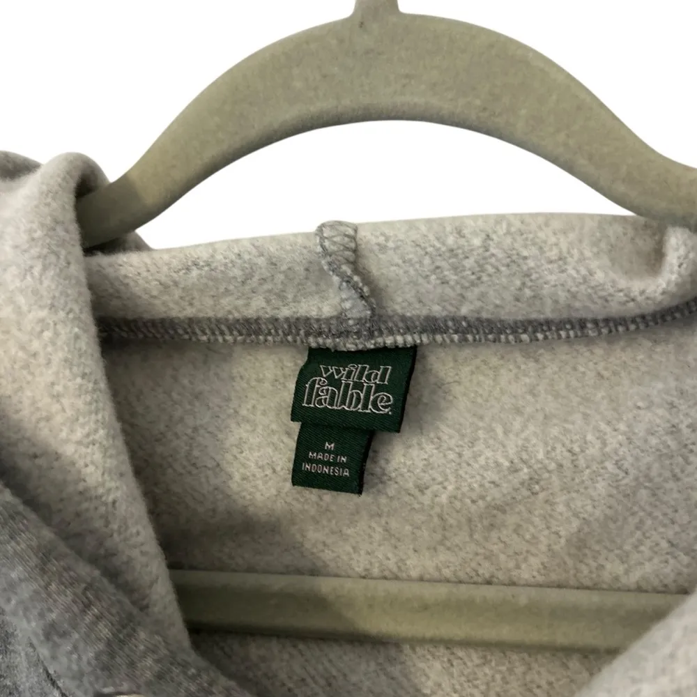 Gray Cropped Design Hoodie Jacket Wild Fable Women’s Size Medium Fit Lightweight - Image 4