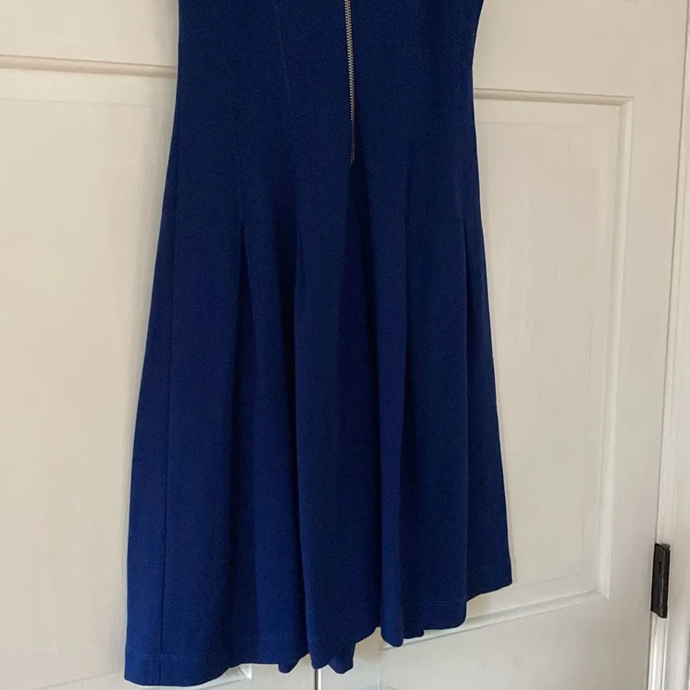 Banana Republic Fit‎ & Flare Dress Size 4 Pleated Skirt Color Block Blue Black - Image 10