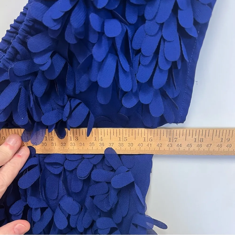 Gracia 3D blue petal dress with side zip closure size medium - Image 11