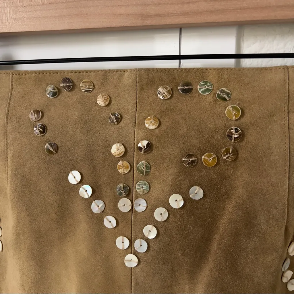 NWT Free People Festival Suede Mid Rise Flare Pants in Tan - Image 10