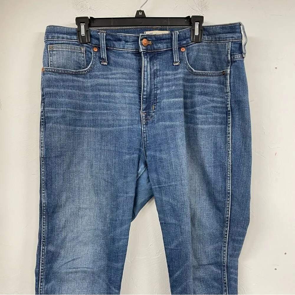 Madewell 10in High Rise Skinny Jeans Womens 32 Cropped Ankle Blue Zip Fly - Image 12