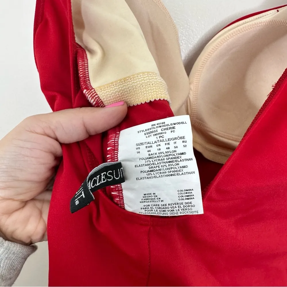 NWOT Miraclesuit Rock Solid Cherie One Piece Swimsuit in Cayenne Red - Image 7