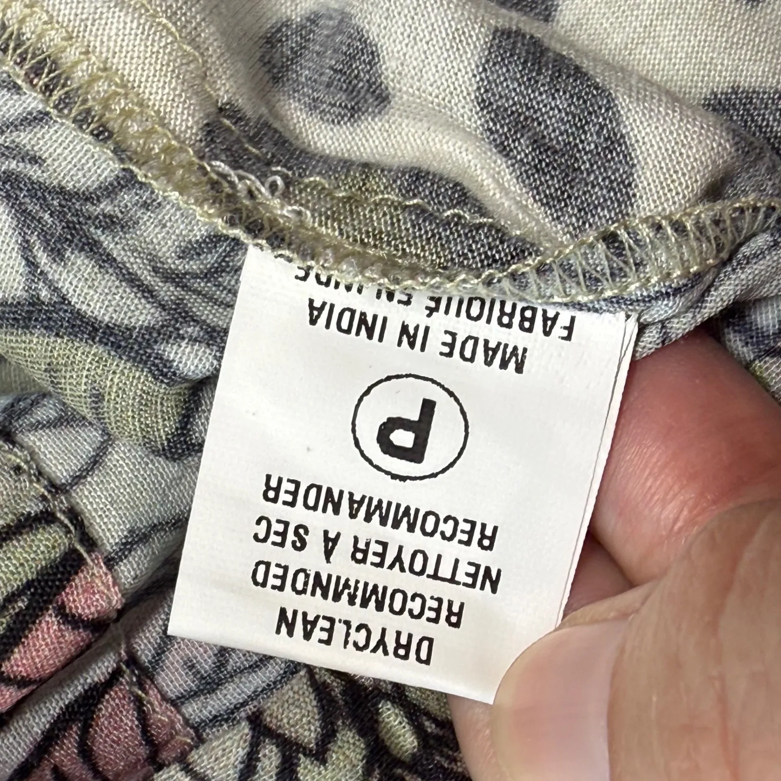 Blank London Animal Print‎ Blouse Elephant Safari Balloon Sleeve Top Large Tan - Image 8