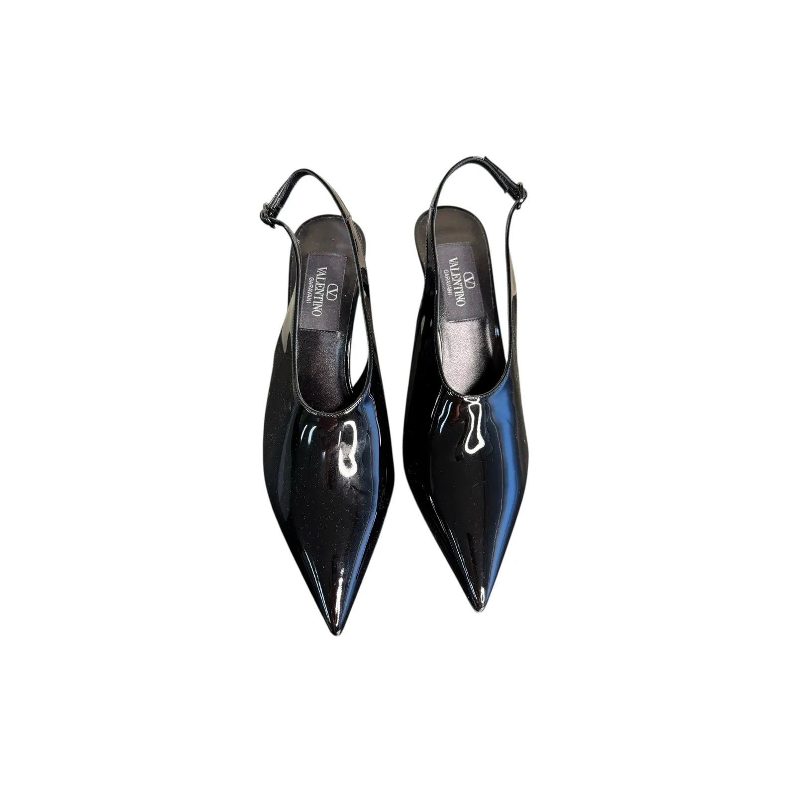 Valentino Garavani NIB Le Salon Patent Leather Slingback in Black Size 39.5 - Image 3