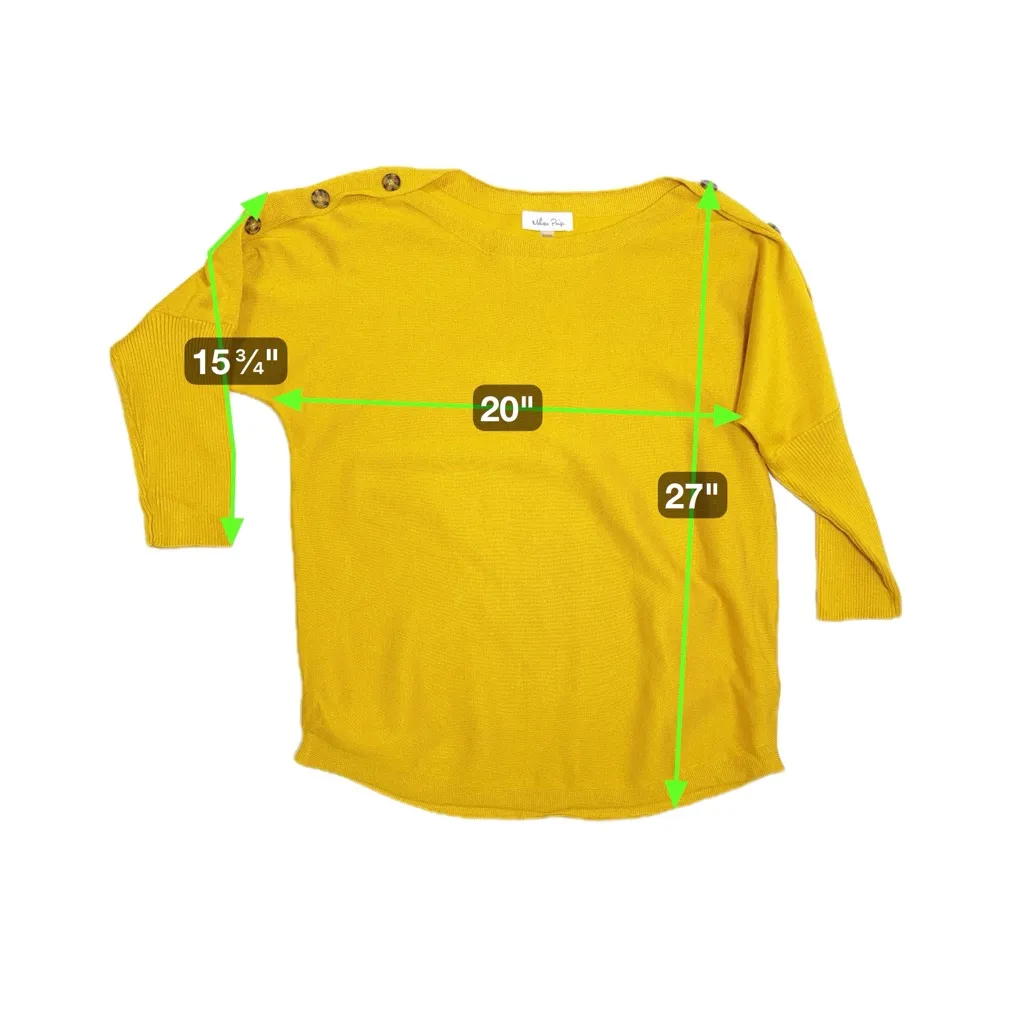 Melissa‎ Paige Button-Sleeve Boat-Neck Sweater size M - Image 10