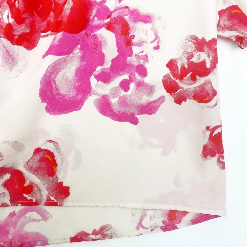 Amanda Uprichard Off The Shoulder Floral Ruffle Delilah Shift Dress: Pink/Red - Image 7