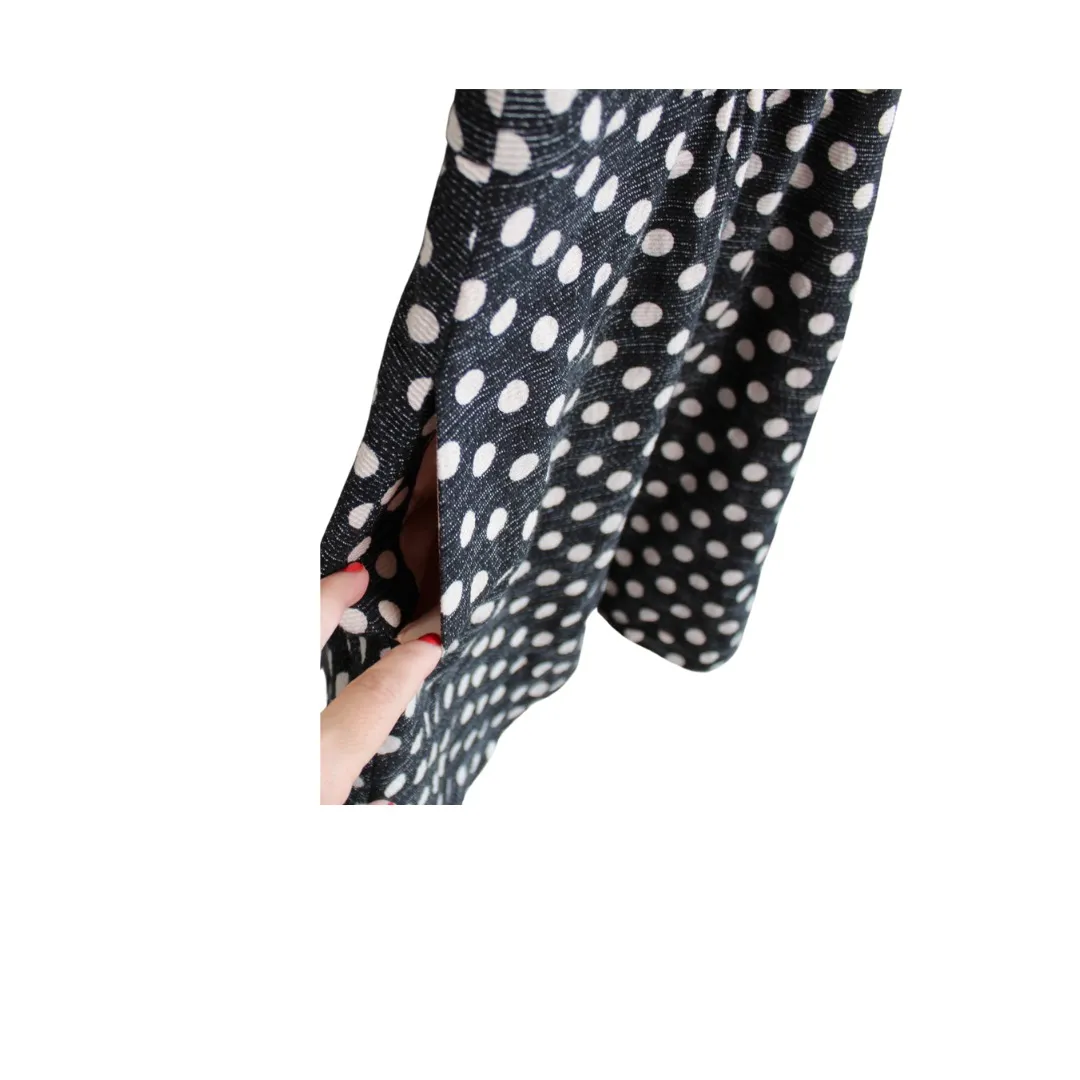 Anthropologie‎ Maeve Nikola Lattice Dress Black Polka Dot Size 0 with Pockets - Image 10