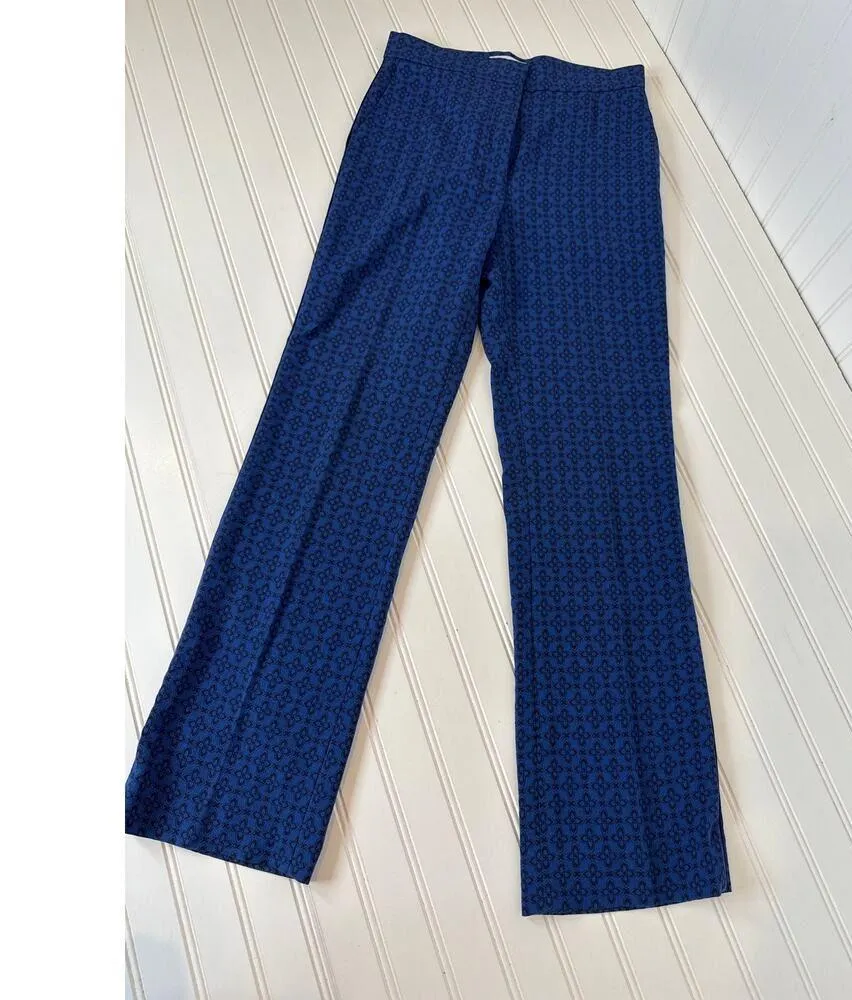 Sandro Blue & Black High Waisted Straight Leg Pants Designer Size 0 / XS - Image 2