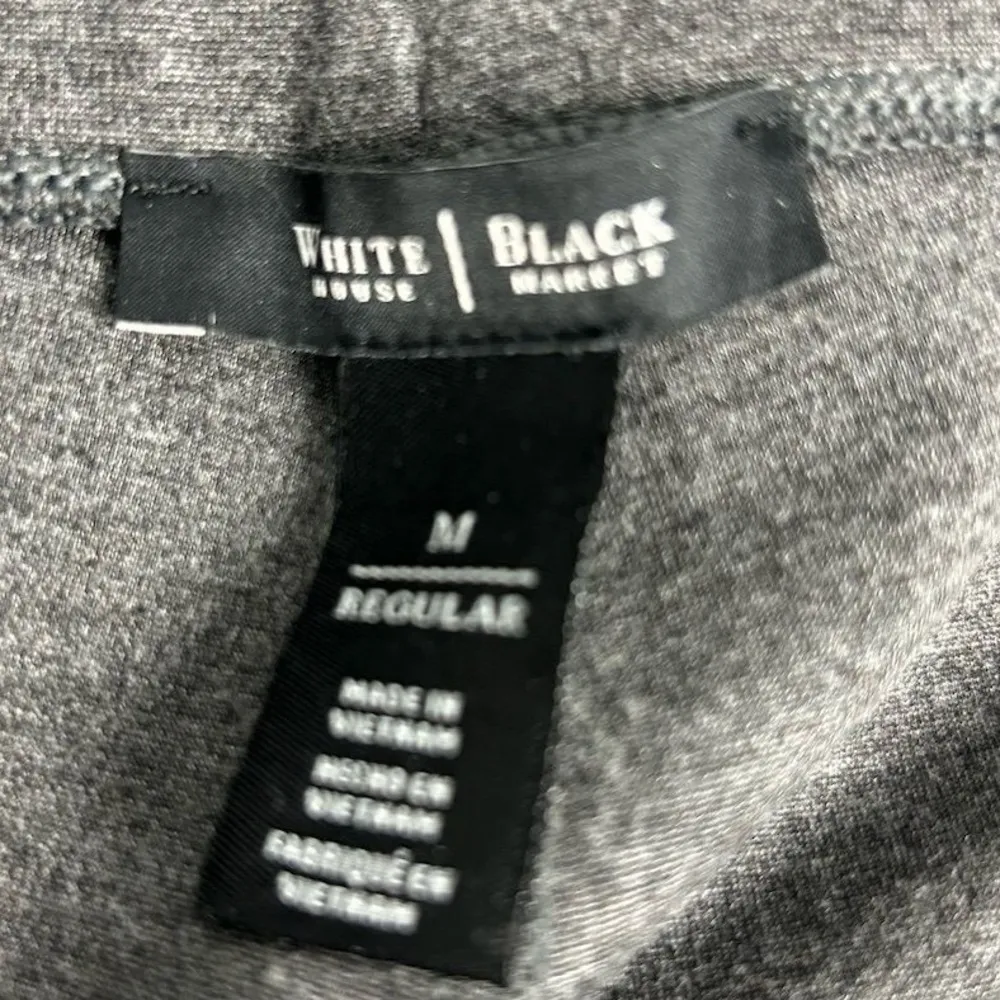 White House Black Market Women's Gray Leggings Size M black tuxedo stripe sides - Image 9