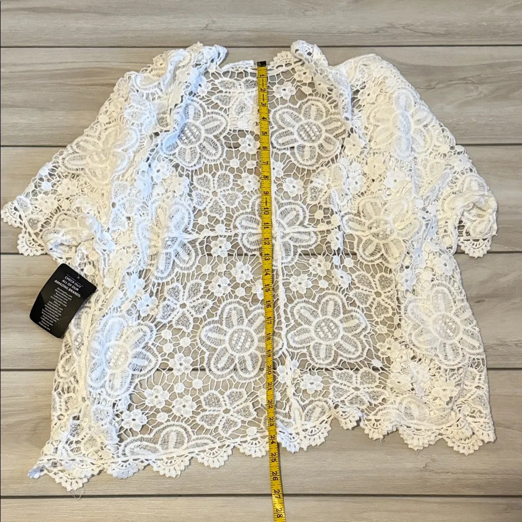 Catherines Crochet Lace Kimono White 2X  NWT - Image 7