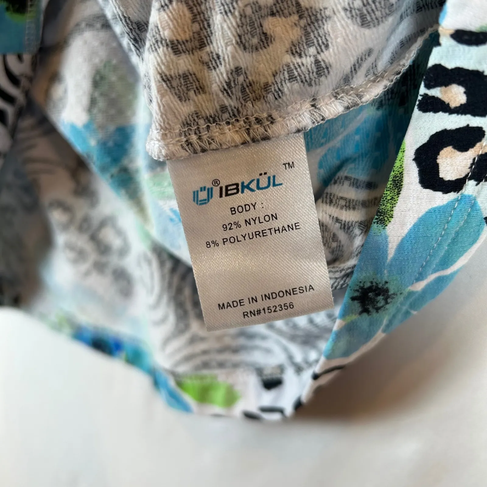 IBKUL Women's Floral Zebra‎ Leopard Print Short Sleeve Golf Shirt Large Blue - Image 4