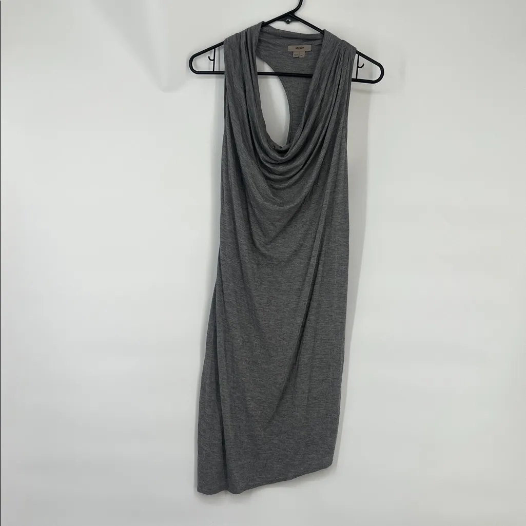Helmut Lang Intermix Asymmetrical Cowl Neck Midi Dress - Image 12