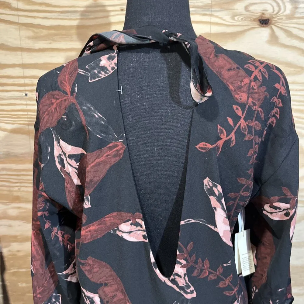 Aritzia Wilfred Charpont Shift Mini Dress Women XS Floral Dark Romantic - Image 2