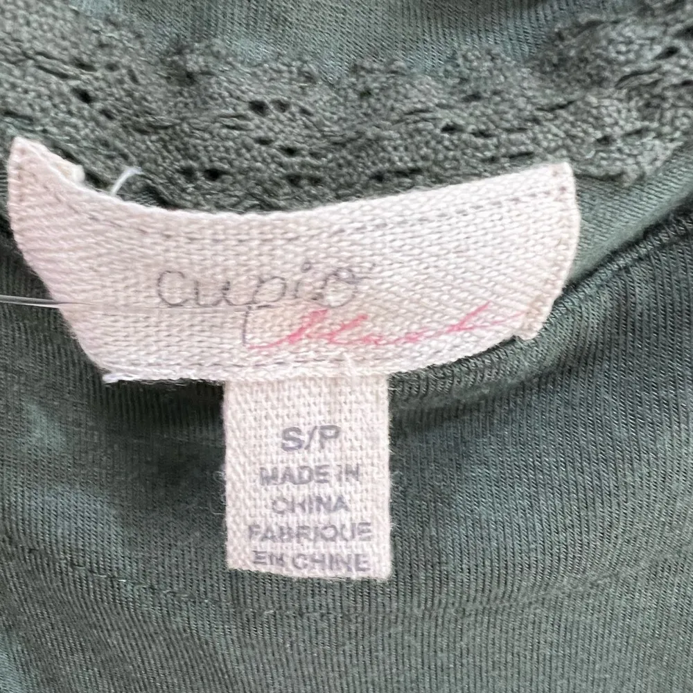 Cupio army green tunic top or short dress with pockets size small - Image 4