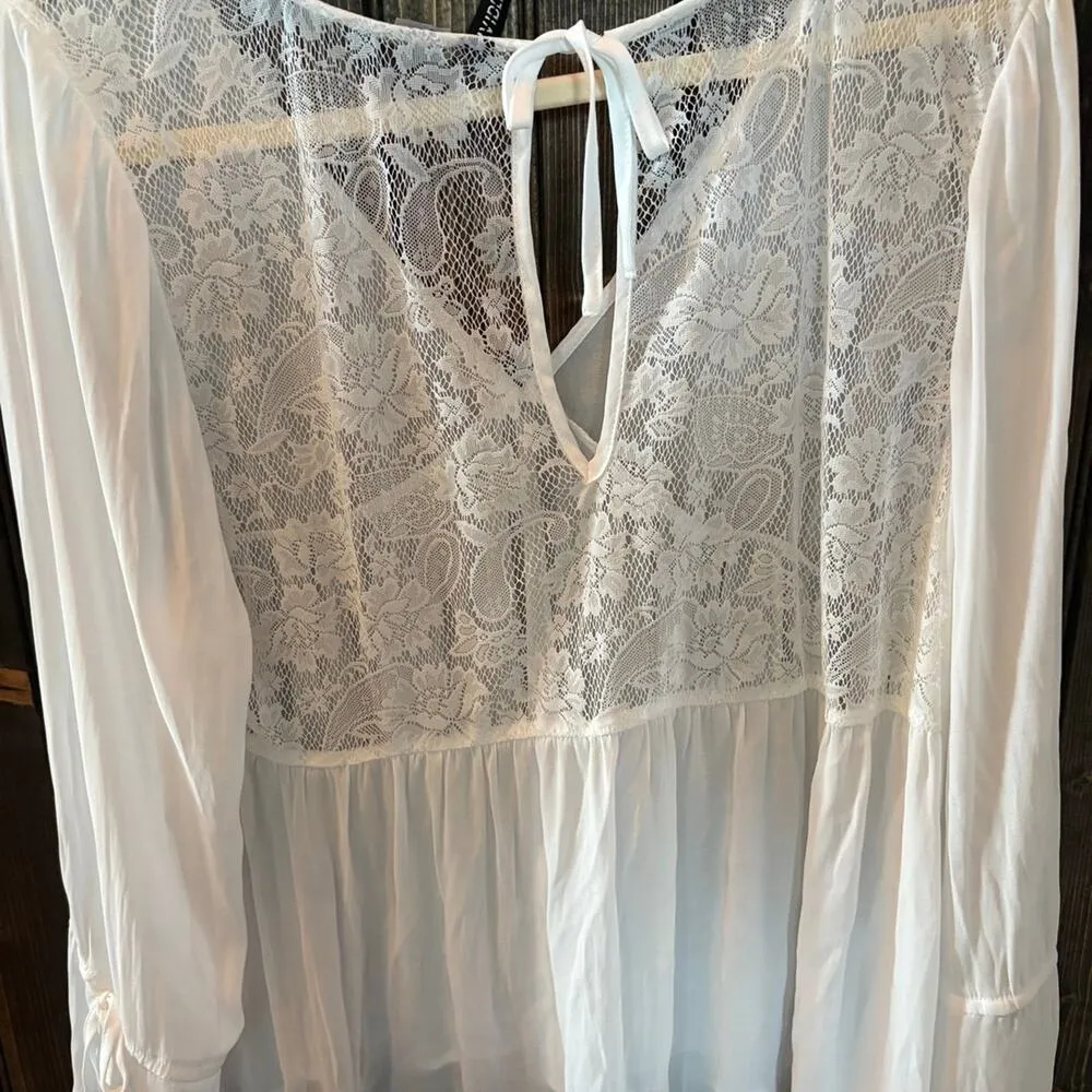 H&M Divided White Blouse Sz Lg - Image 4