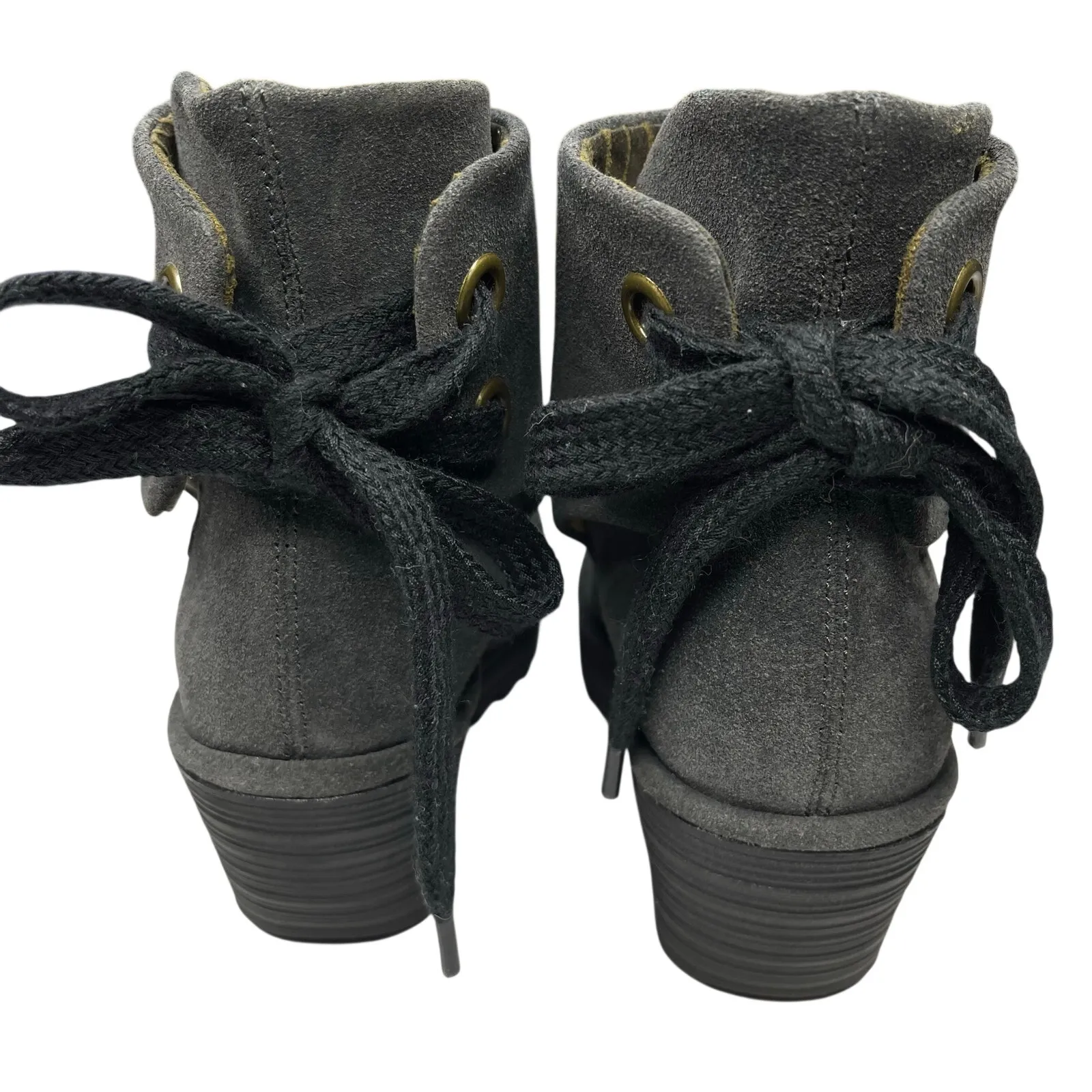 FLY London Yama suede wedge ankle boots size 37 gray - Image 6