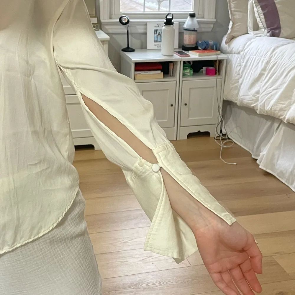 Zara silky white button down - Image 3