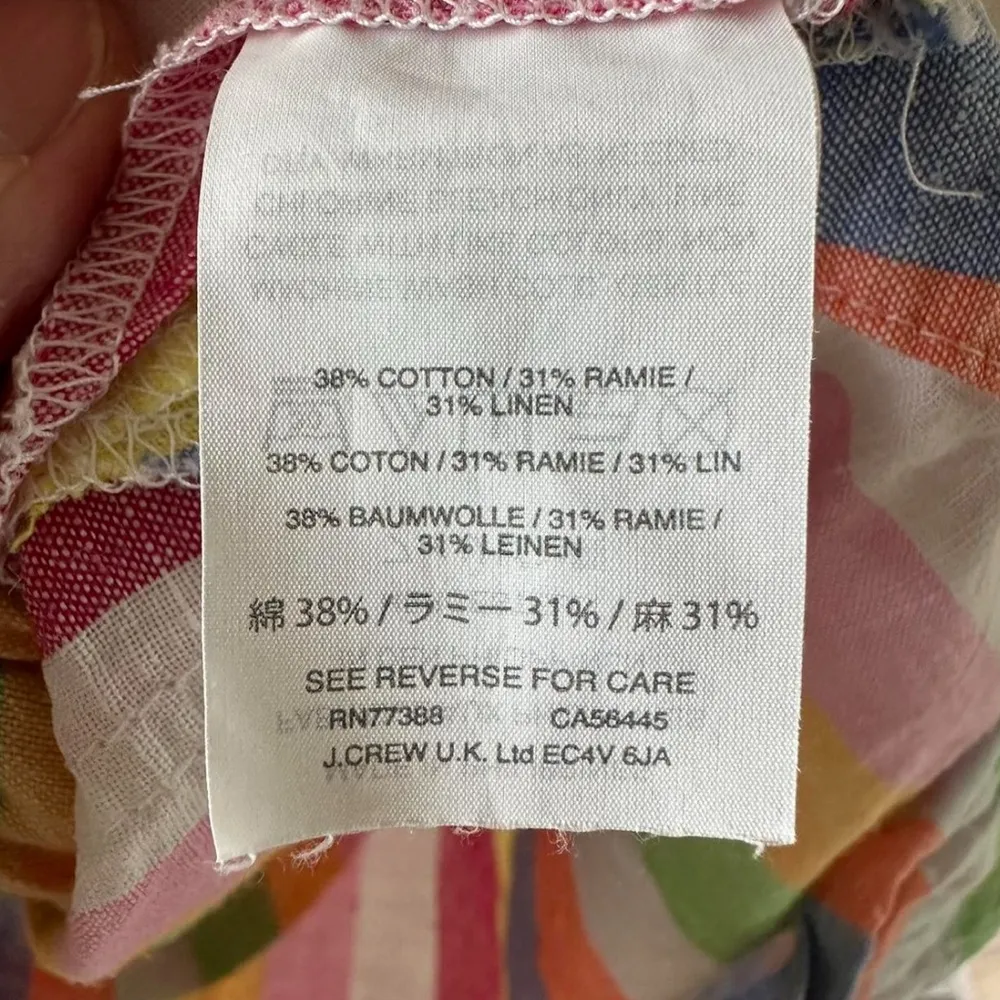 J.Crew Rainbow Stripe Linen Dress Xs - Image 5