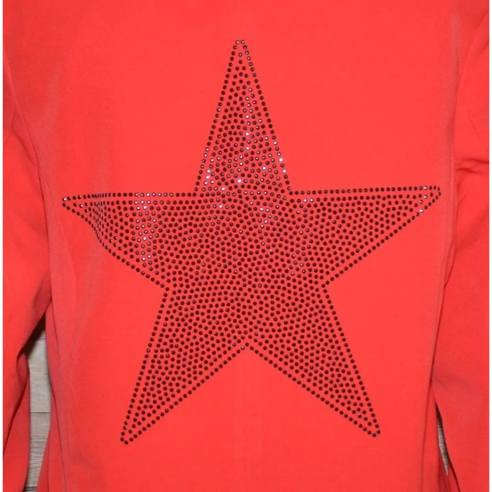Moving Forward Designs STAR Blazer Jacket Size M Red Studded Sequin Statement Size M - Image 9