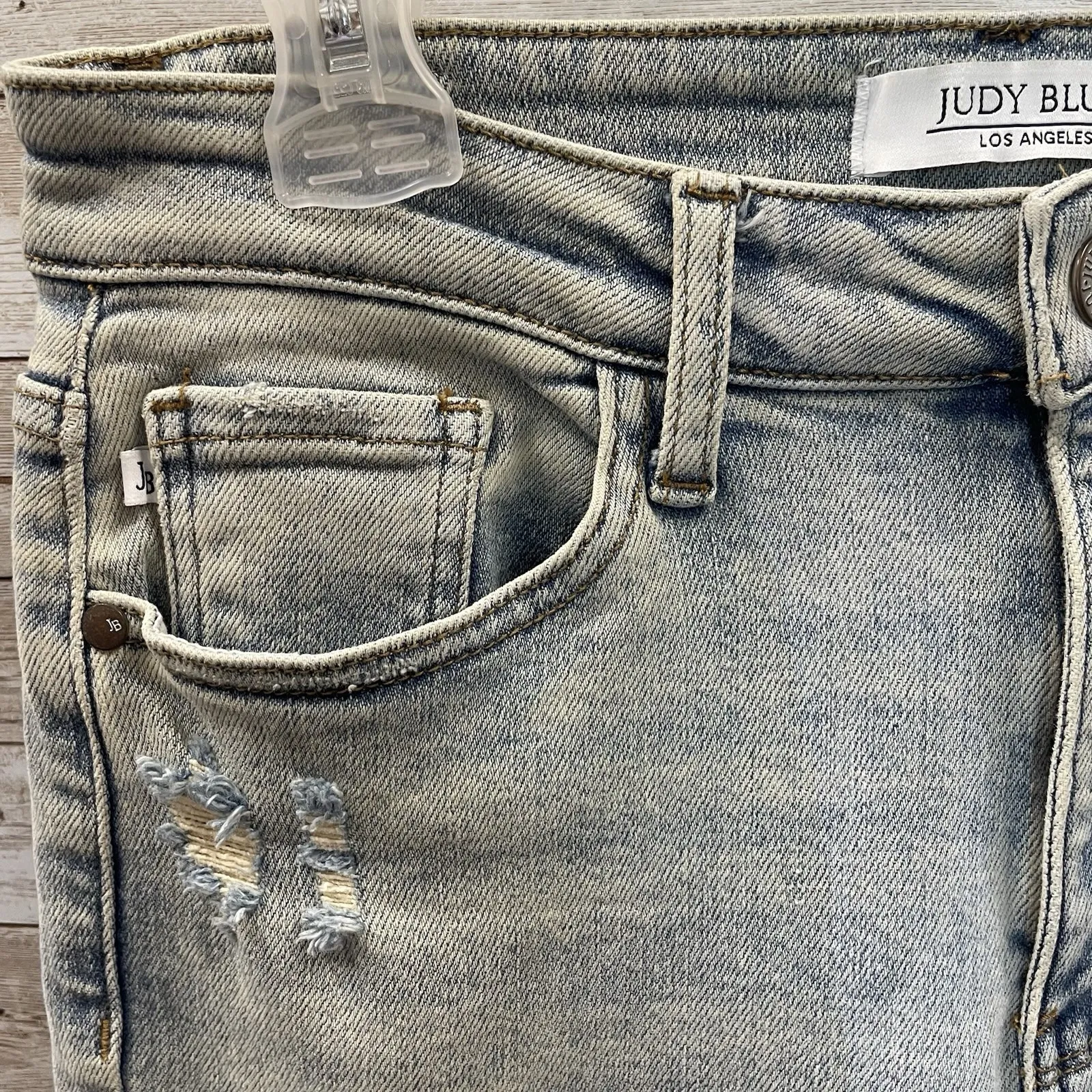 Judy Blue Womens‎ 9/29 Jeans The Bees Knees Straight Fit High Waist Inseam Slit - Image 10