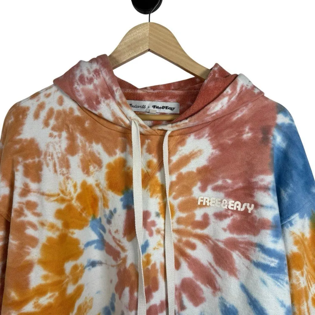Madewell x Free & Easy® Tie-Dye Hoodie Sweatshirt Pink/Orange/Blue XL - Image 9