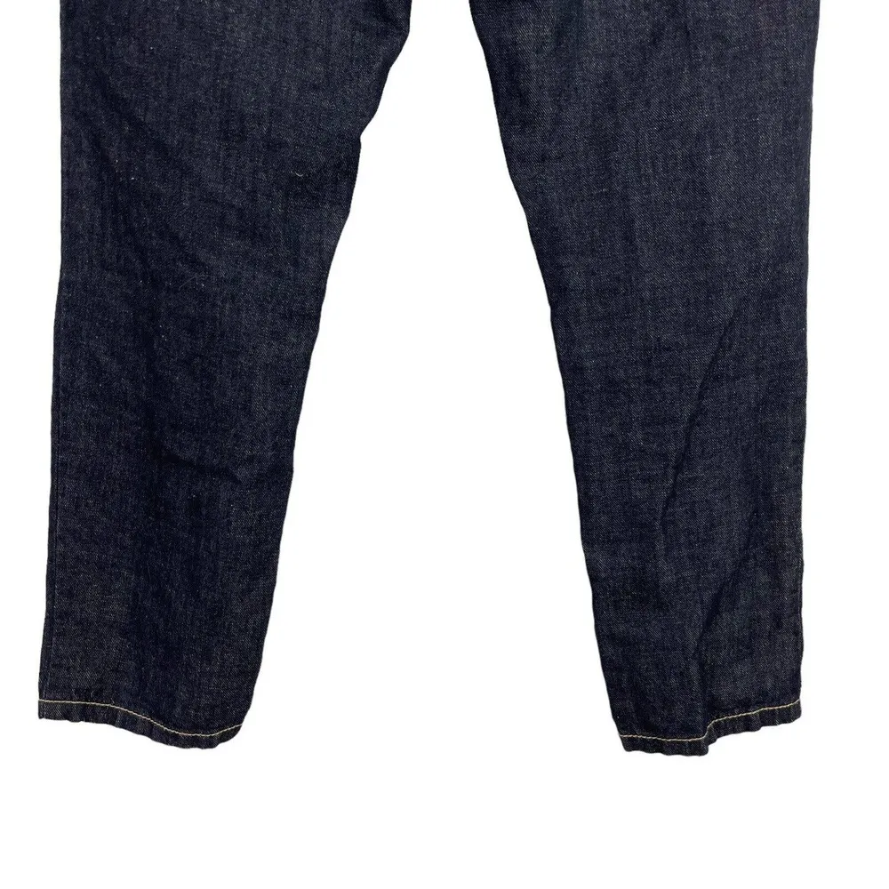 Current Elliot The Vintage Crop Slim High Rise Linen Blend Jeans Dark Size 26 - Image 12