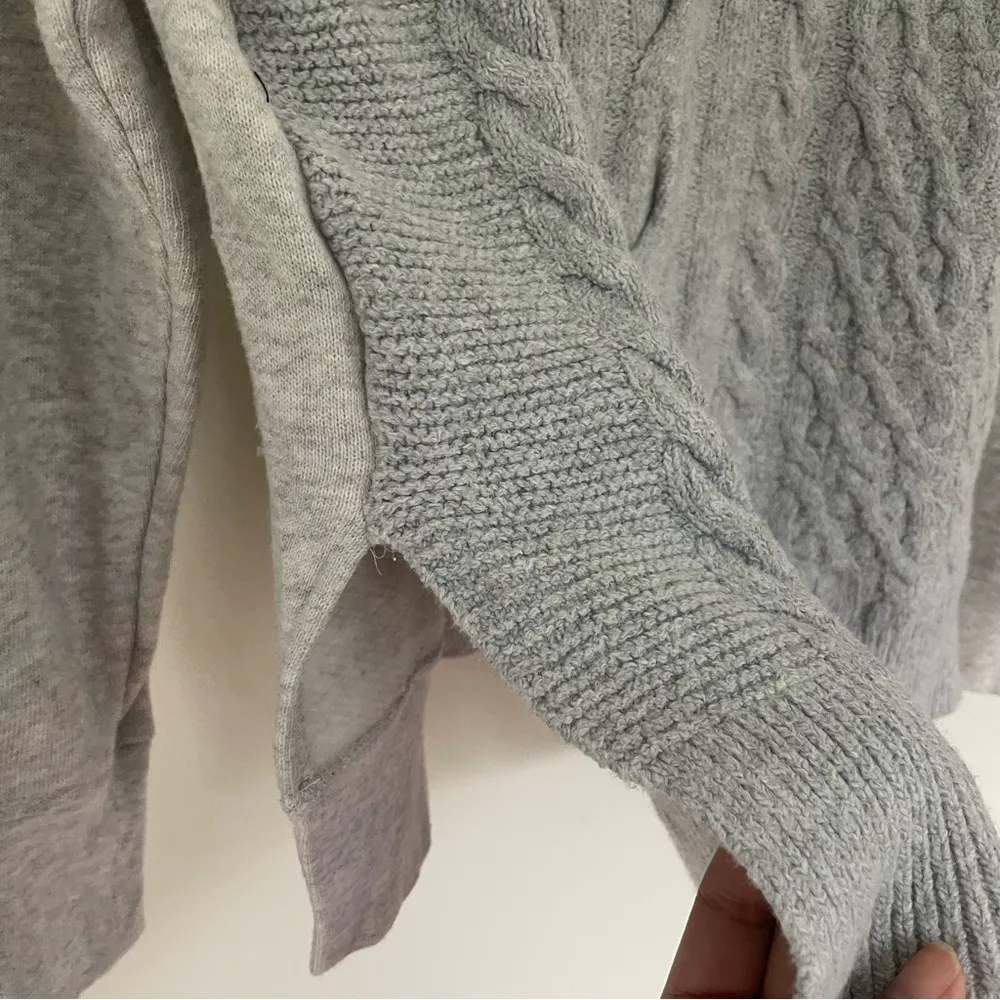 Lou & Grey Cableknit Grey Mockneck Turtleneck Sweater Size M - Image 4