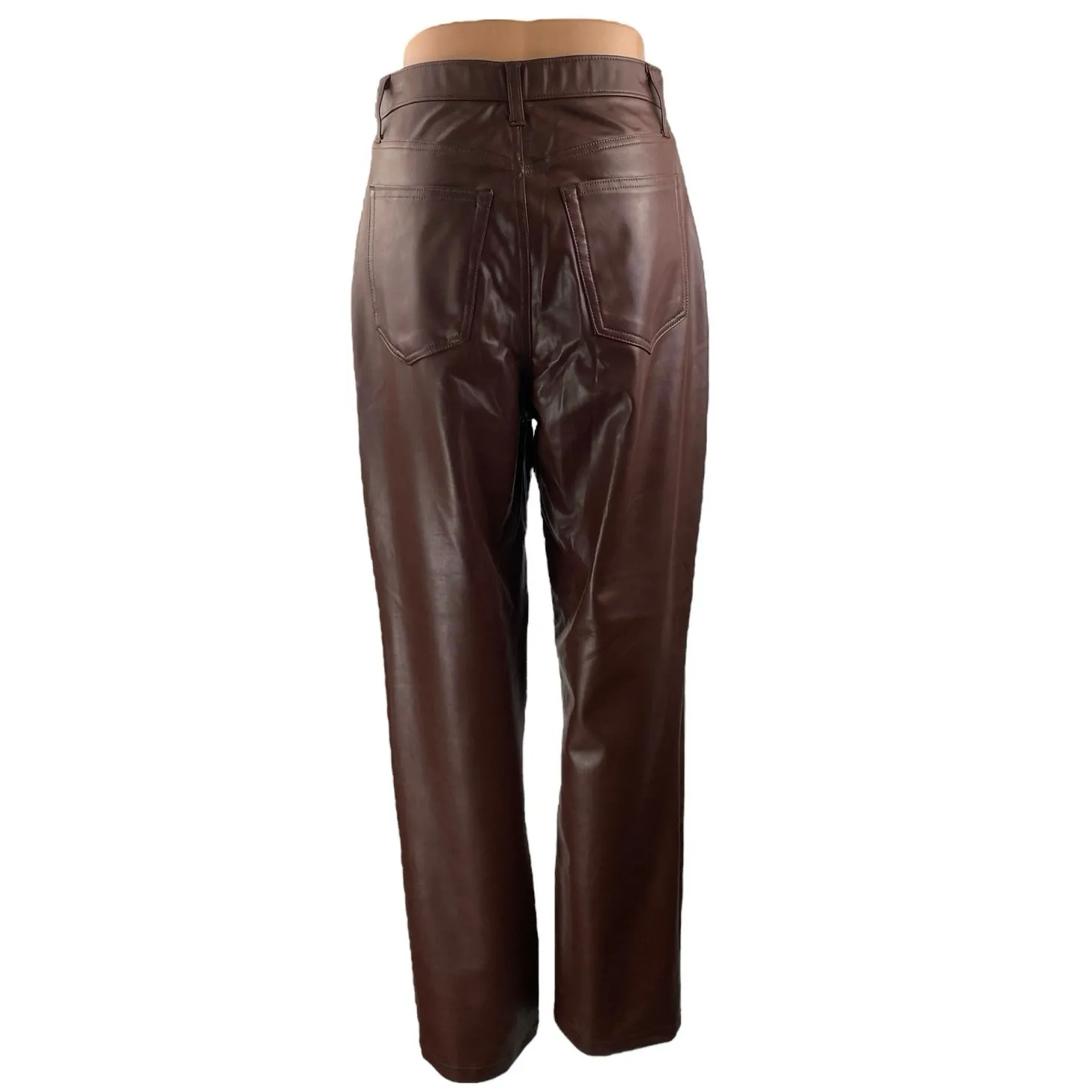 Abercrombie & Fitch The 90s Straight Ultra High Rise Brown Trousers Pants Size 6 - Image 3