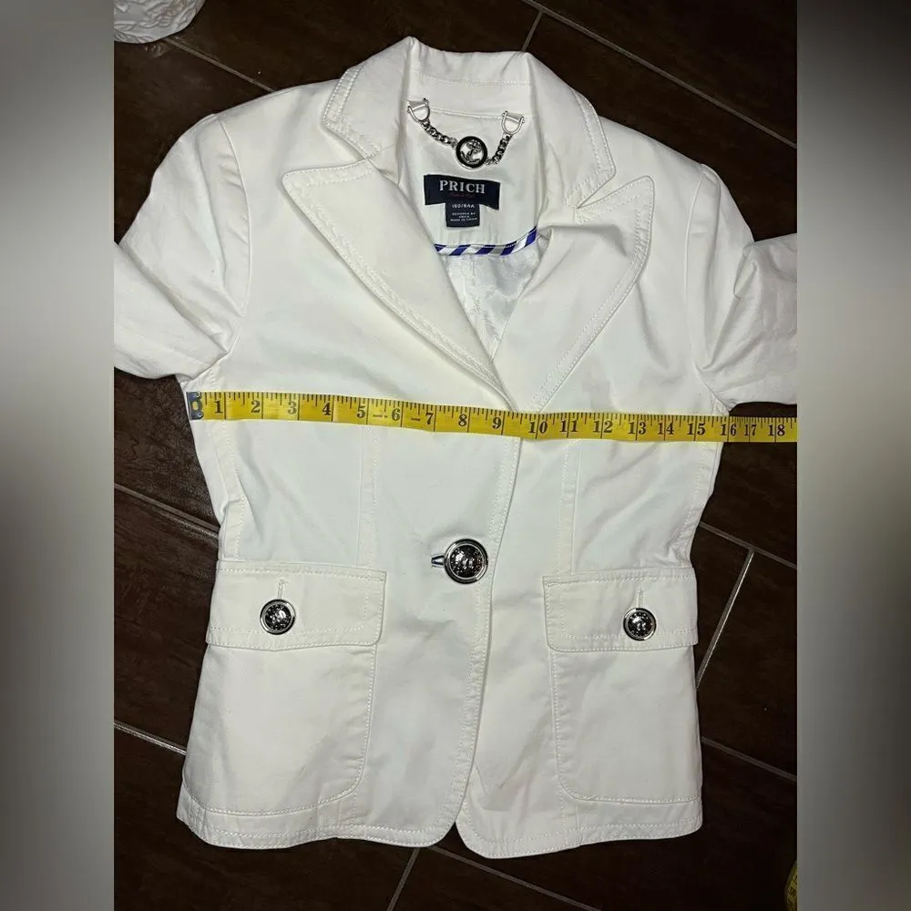 Prich pride & rich white fitted blazer sz small 160/84A - Image 5