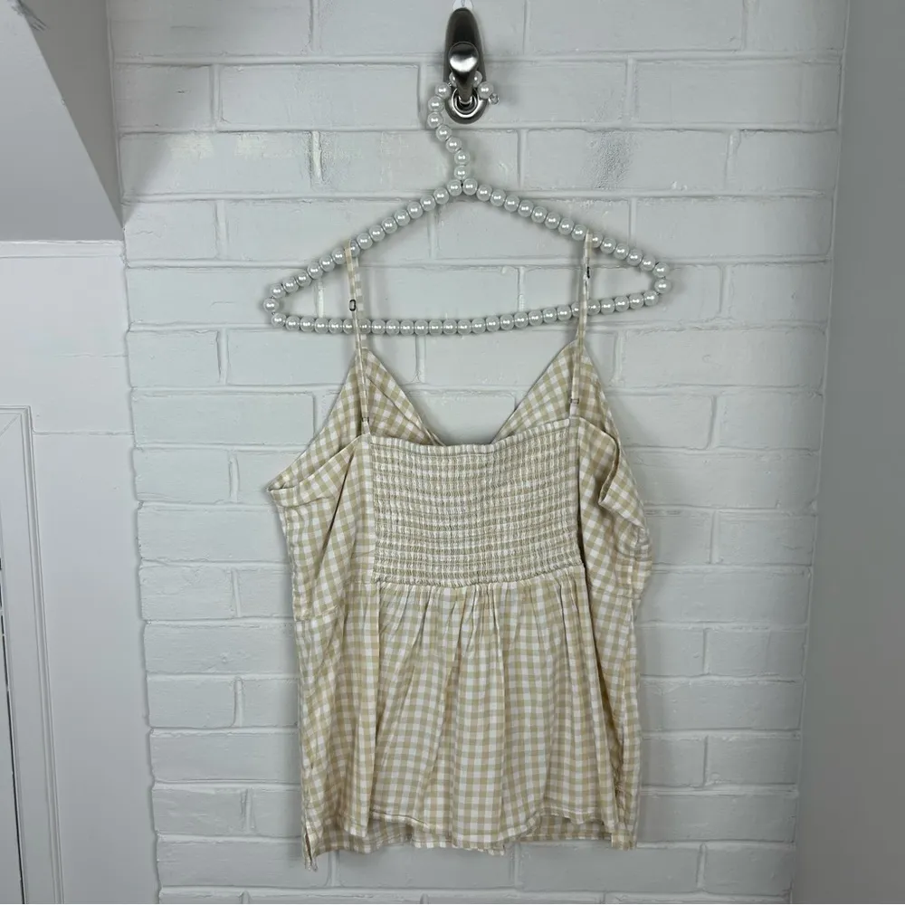 Old Navy Neutral Gingham Print Twist Front Tank Top Size XL - Image 8