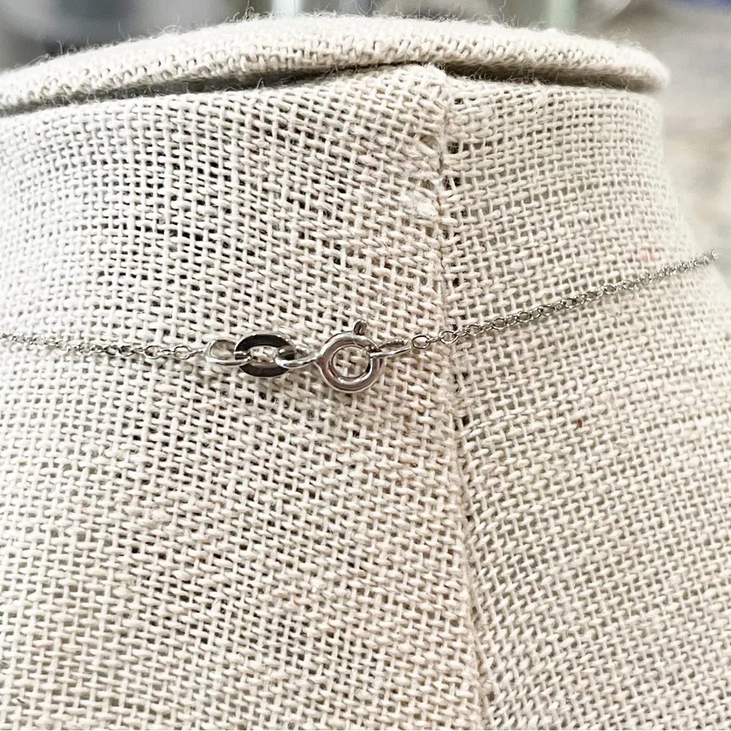 JTV Sterling Silver Bar Pendant Necklace With Clear Crystals Women’s One Size - Image 6